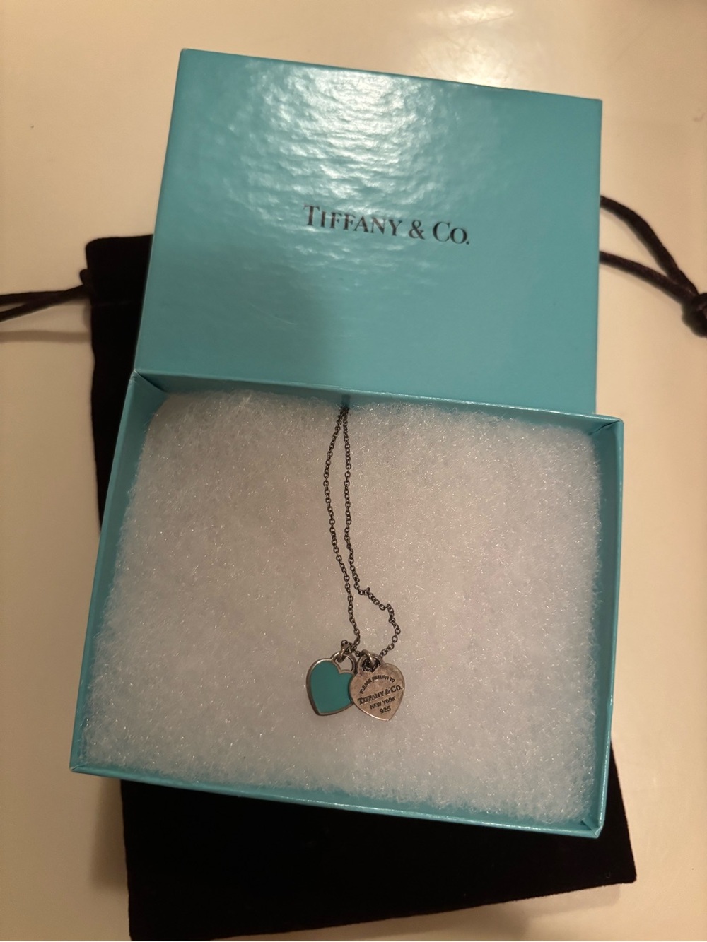 Tiffany & Co. Heart Return to Tiffany Necklace in Tiffany Blue and Silver